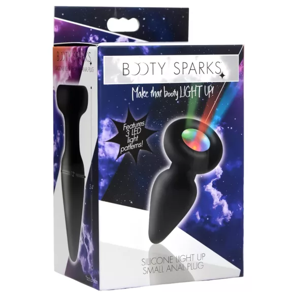 Booty Sparks - plug anal luminoso - silicone preto