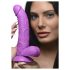 XR Brands POP - Dildo com ventosa e escroto - 19 cm (roxo)