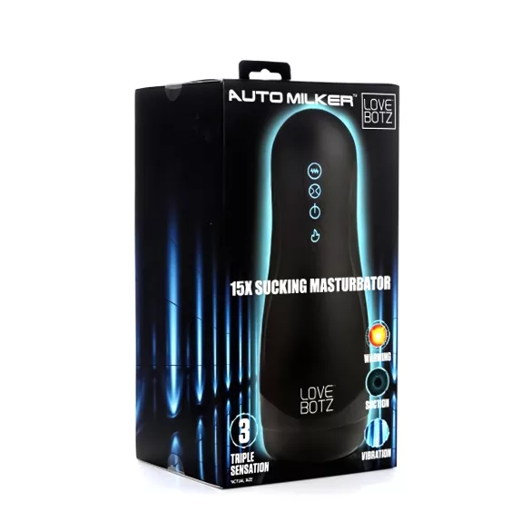 Lovebotz - masturbador masculino sucção e vibração à prova d'água - preto