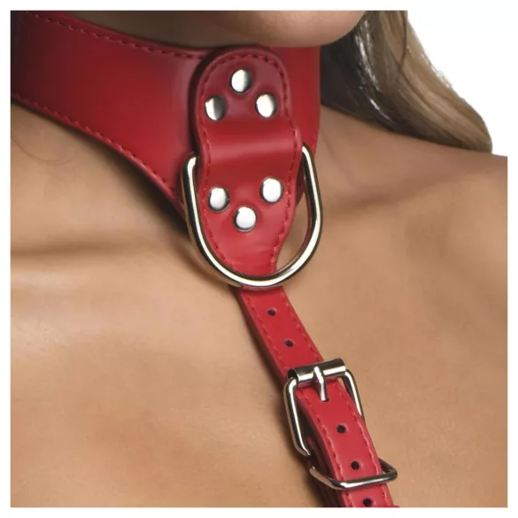 Strict - cinto corporal com alças no pescoço (vermelho)