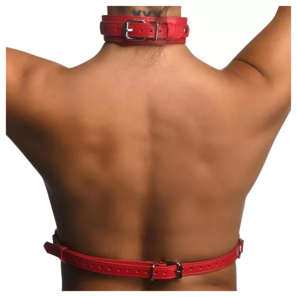 Strict - cinto corporal com alças no pescoço (vermelho)