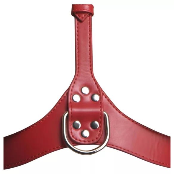 Strict - cinto corporal com alças no pescoço (vermelho) - M/L