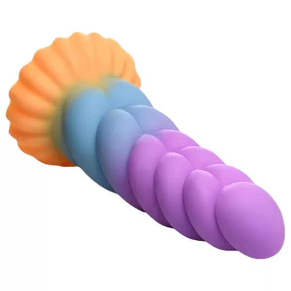 Creature Cocks Mystique - dildo unicórnio - 21cm - roxo e amarelo