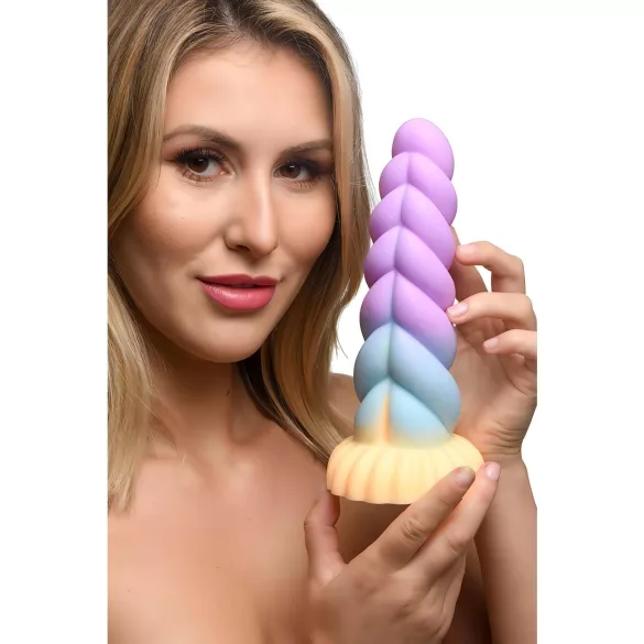 Creature Cocks Mystique - dildo unicórnio - 21cm - roxo e amarelo