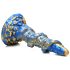 Tentáculo da Criatura Kraken - Dildo Espiral - 21cm (dourado-azul)