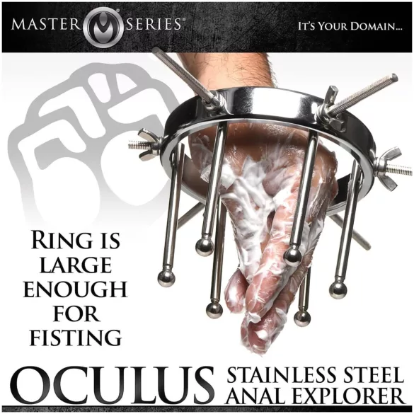 XR Brands Oculus - dilatador anal - aço inoxidável - prata