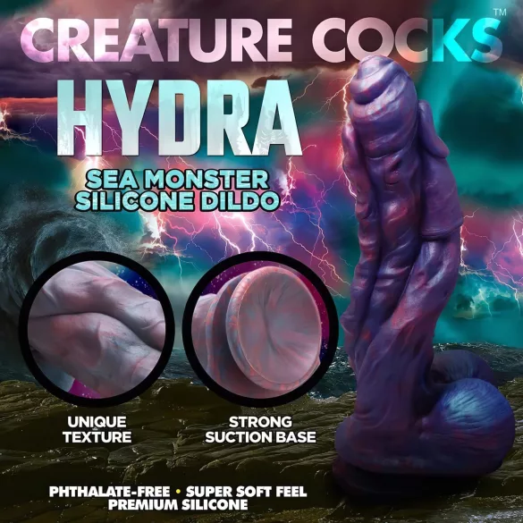 Creature Cocks Hydra - dildo realístico silicone 27cm - roxo