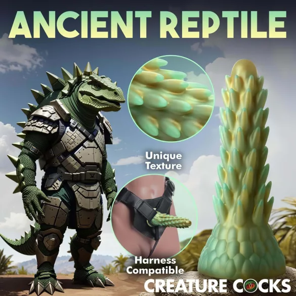 Creature Cocks Stegosaurus - dildo realístico - silicone verde 20cm