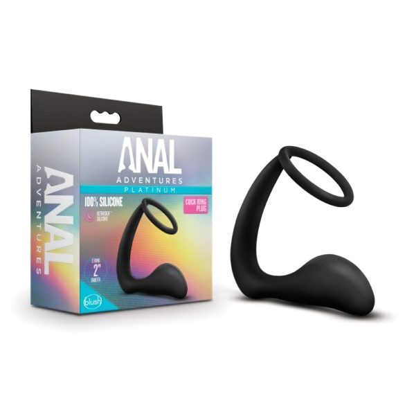 Aventuras Anais Platinum: Dildo com Anel Peniano (Preto)