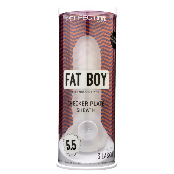 Fat Boy Checker Box - capa peniana - textura quadriculada - 15cm branco