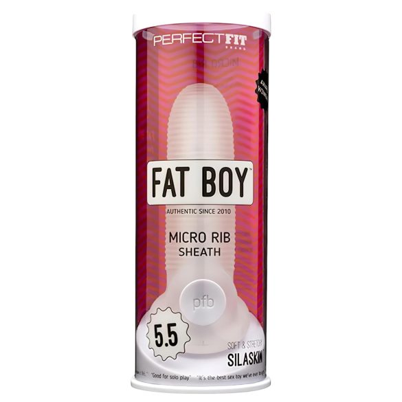 Capa Peniana Fat Boy Micro com Ranhuras (15cm) - Branco