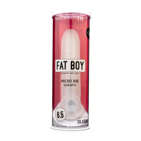 Fat Boy Micro Ribbed - capa peniana texturizada - 17cm - branco