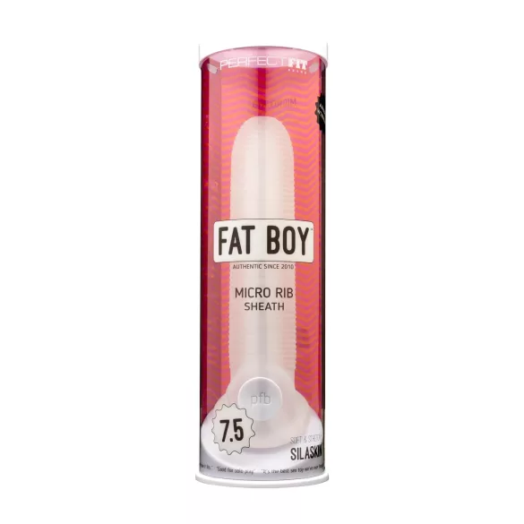 Fat Boy Micro Ribbed - capa peniana texturizada - 19cm - branco