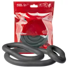  Perfect Fit Ultra Wrap - anel peniano grosso kit - silicone preto (3 unidades)
