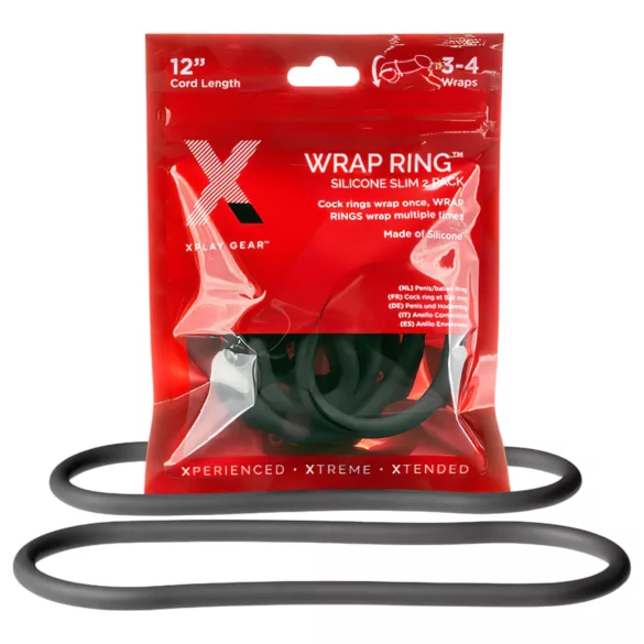 Perfect Fit Slim Wrap 12 - anel peniano fino - preto (30cm)