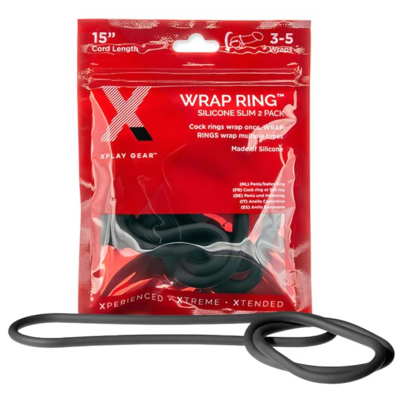 Encaixe Perfeito Slim Wrap 15 - anel peniano fino - preto (38cm)