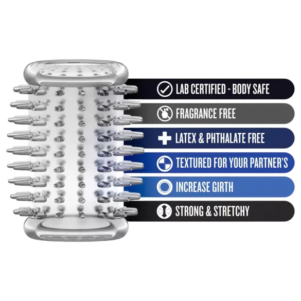 Stay Hard - anel peniano com textura - transparente