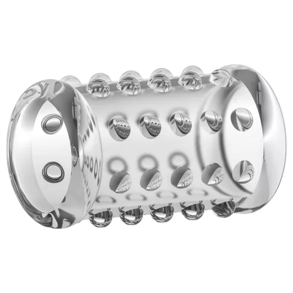 Stay Hard - anel peniano texturizado pontilhado - silicone transparente