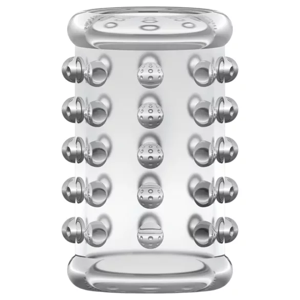 Stay Hard - anel peniano texturizado pontilhado - silicone transparente