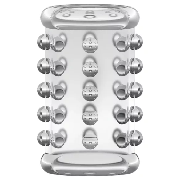 Stay Hard - anel peniano texturizado pontilhado - silicone transparente