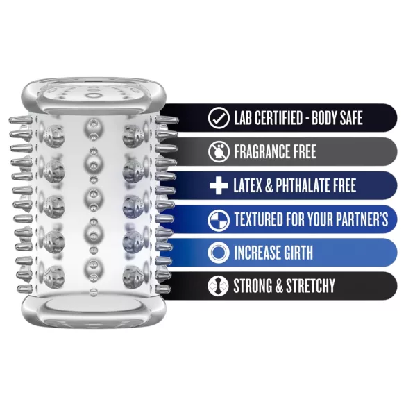 Stay Hard - anel peniano com pontas estimuladoras - silicone transparente