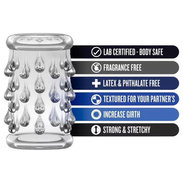 Stay Hard - anel peniano texturizado - transparente