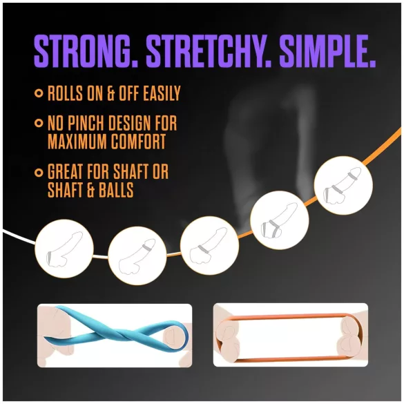 King of the Ring - anel peniano kit - cores sortidas (6 unidades)