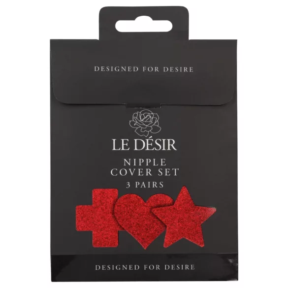 Le Désir - conjunto de adesivo para seios - 3 pares - vermelho