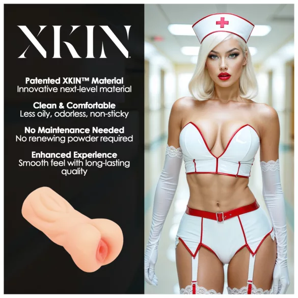 XKIN Tiffany Throatcheck - vagina masturbatória realista (cor natural)
