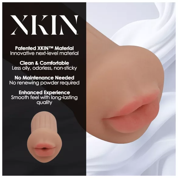 XKIN - masturbador de boca artificial - P (natural escuro)