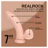 RealRock - vibrador realista de dupla densidade (cor de pele) - 18 cm
