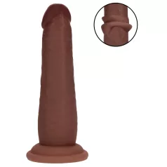   RealRock - dildo realista de dupla densidade (castanho) - 15,5 cm