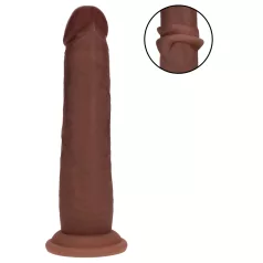   RealRock - dildo realista de dupla densidade (castanho) - 18,5 cm