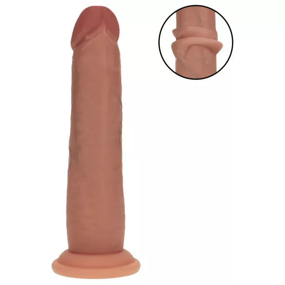 RealRock - dildo realista de dupla densidade (bronzeado) - 18,5 cm