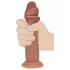 RealRock - dildo realista de dupla densidade (bronzeado) - 18,5 cm