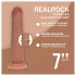 RealRock - dildo realista de dupla densidade (bronzeado) - 18,5 cm