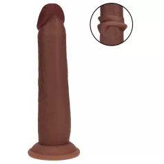   RealRock - dildo realista de dupla densidade (castanho) - 20,5 cm