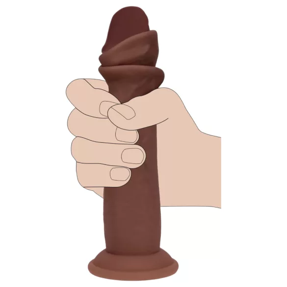 RealRock - dildo realista de dupla densidade (castanho) - 20,5 cm