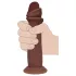 RealRock - dildo realista de dupla densidade (castanho) - 20,5 cm