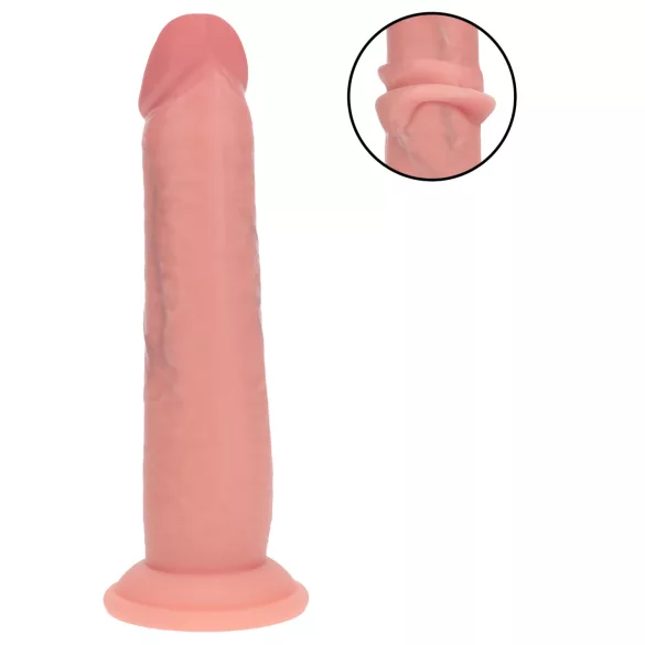 RealRock - dildo realista de dupla densidade (cor de pele) - 20,5 cm