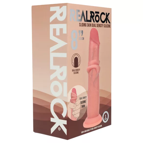 RealRock - dildo realista de dupla densidade (cor de pele) - 20,5 cm
