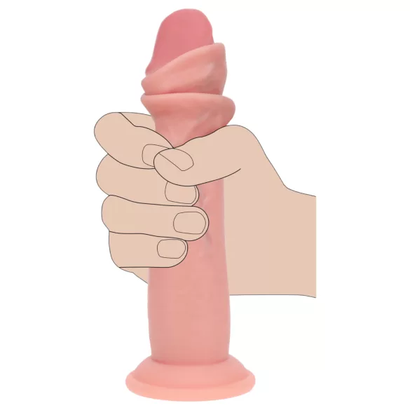 RealRock - dildo realista de dupla densidade (cor de pele) - 20,5 cm