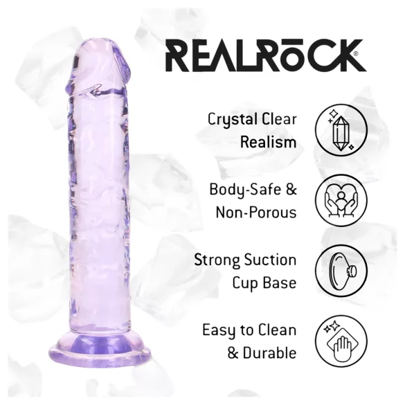 RealRock - dildo realista com ventosa (roxo) - 12,7 cm