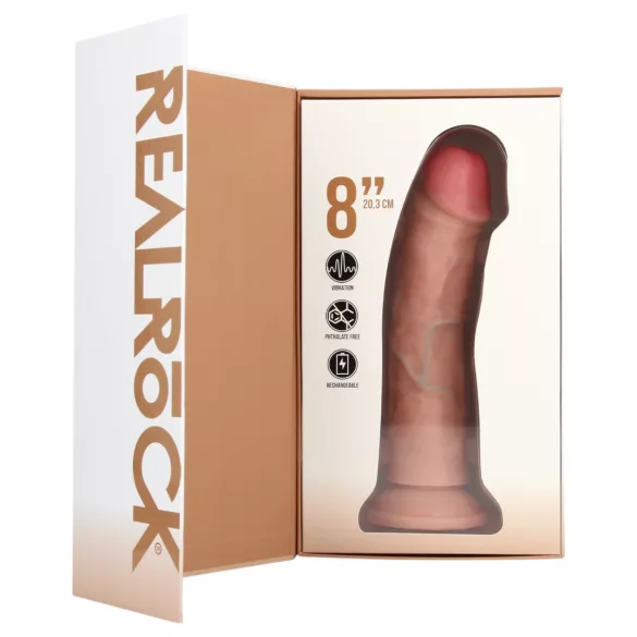 RealRock - vibrador com ventosa - natural 20,5cm