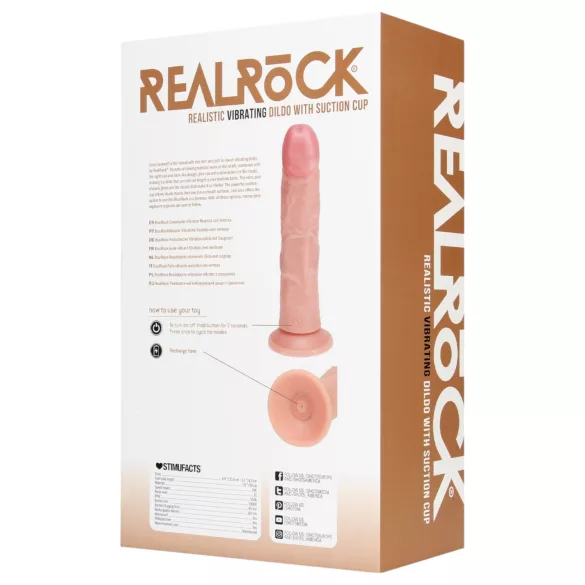 RealRock - vibrador com ventosa - natural 20,5cm