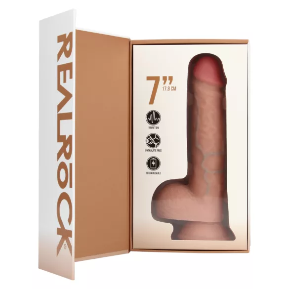 RealRock - vibrador com ventosa - realista - 18cm - cor natural