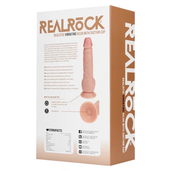 RealRock - vibrador com ventosa - realista - 18cm - cor natural