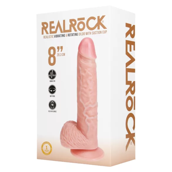 RealRock - vibrador rotativo (cor natural, 20,5 cm)