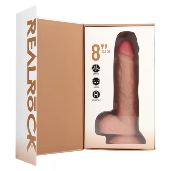 RealRock - vibrador rotativo (cor natural, 20,5 cm)