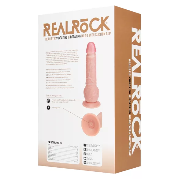 RealRock - vibrador rotativo (cor natural, 20,5 cm)